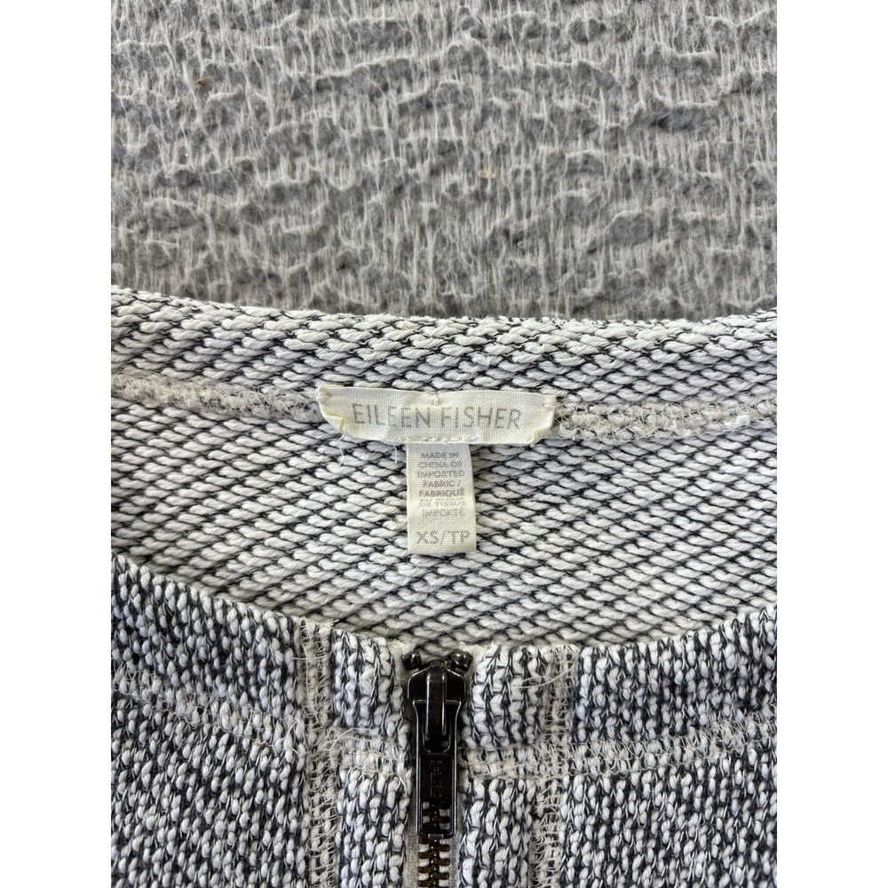Eileen Fisher Terry Jacket Womens XS Full Zip Pockets Organic Cotton Minimalist - Picture 2 of 12